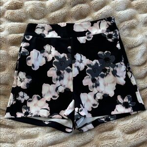 Express Black and Pink Floral Shorts